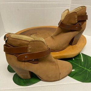 Rag & Bone Leather & Suede Wrap Ankle Strap Ankle Booties